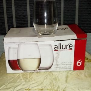 Set of 6 stemless wine glasses